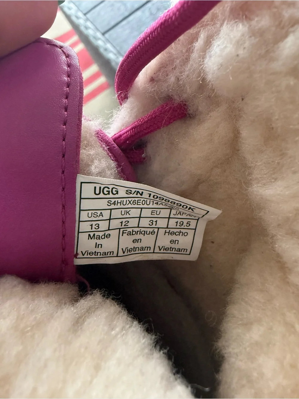 UGG Hot Pink Lace-Up Shearling Winter Boots
